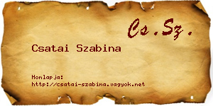 Csatai Szabina névjegykártya